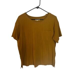 Madewell mustard pocket tee relaxed boxy cotton fall layering top women’s medium